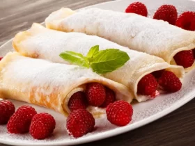 Cheese Blintzes with Raspberry Sauce